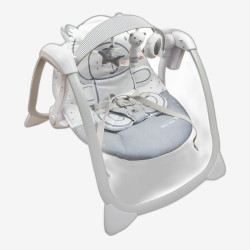 Детский убаюкивающий центр с пультом управления, 3–11 кг, 5 скоростей, 7 мелодий (Mastela 6513) серый