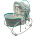 Многофункциональная люлька-качалка 5-в-1 для новорождённых, с вибрацией и капюшоном (Mastela 6037) серо-голубая