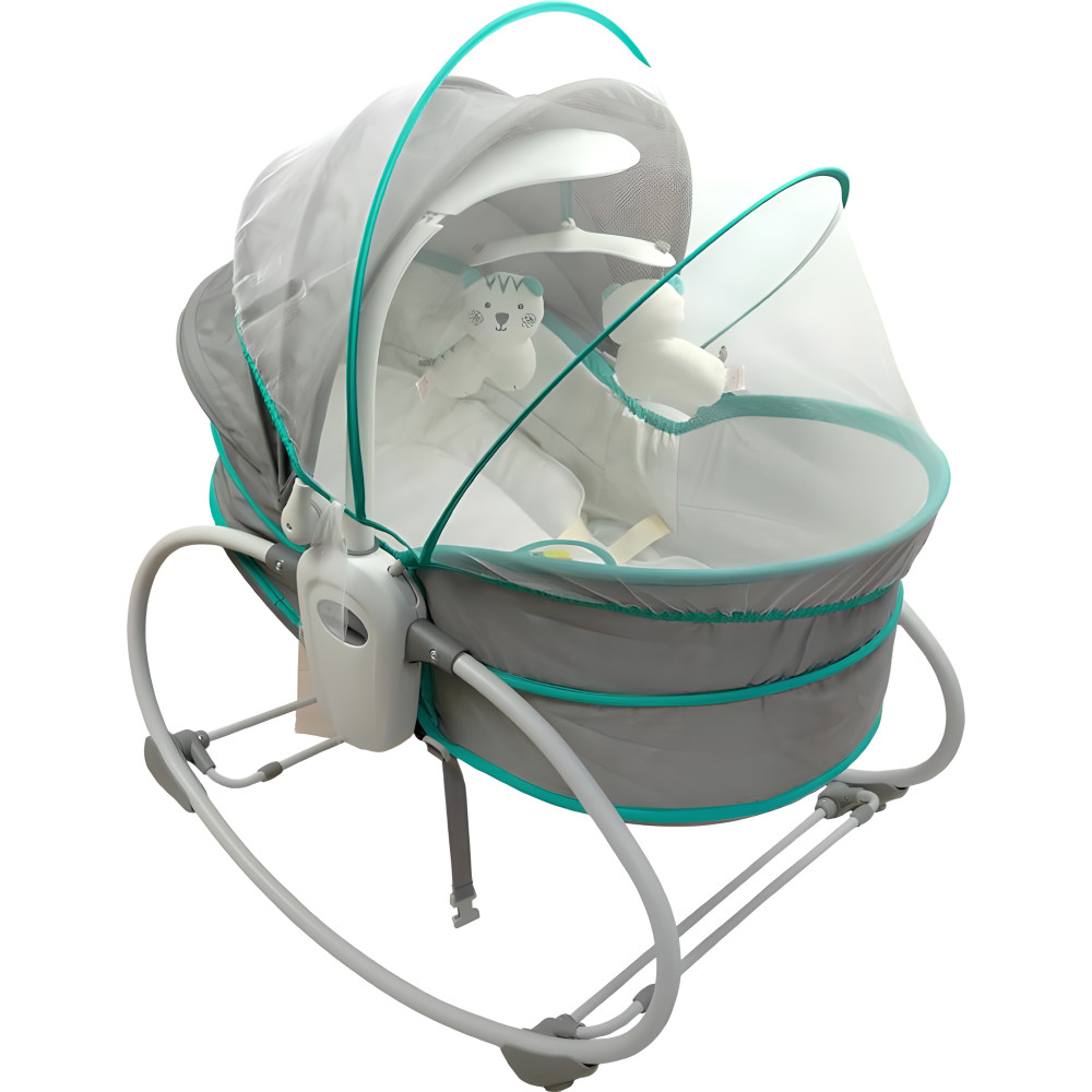 Люлька-качалка Mastela 6037 серо-голубая 5-в-1 новорождённые