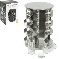 Баночки для спецій 16 шт на обертовій підставці-каруселі 27×19 см