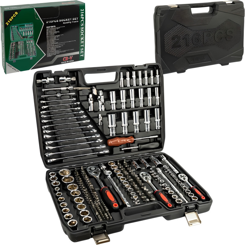 Набор инструментов 216 предметов в черном кейсе