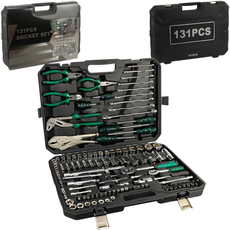 Набор инструментов 131 предмет в кейсе с ключами и трещотками