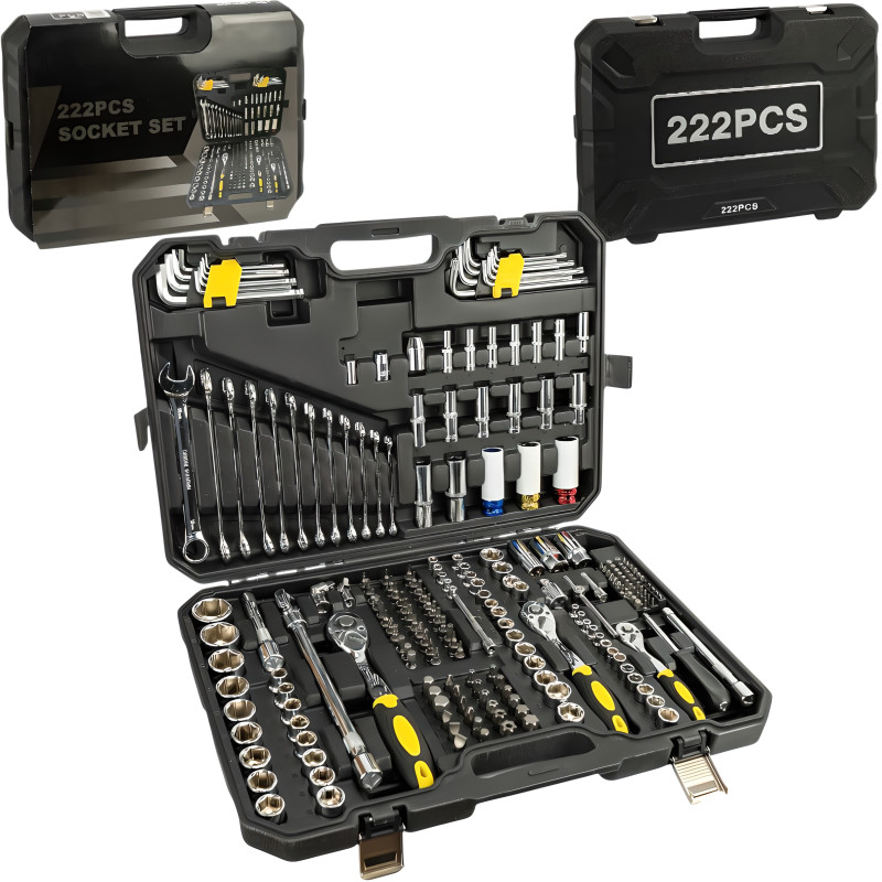 Набор инструментов 222 предмета в кейсе с ключами