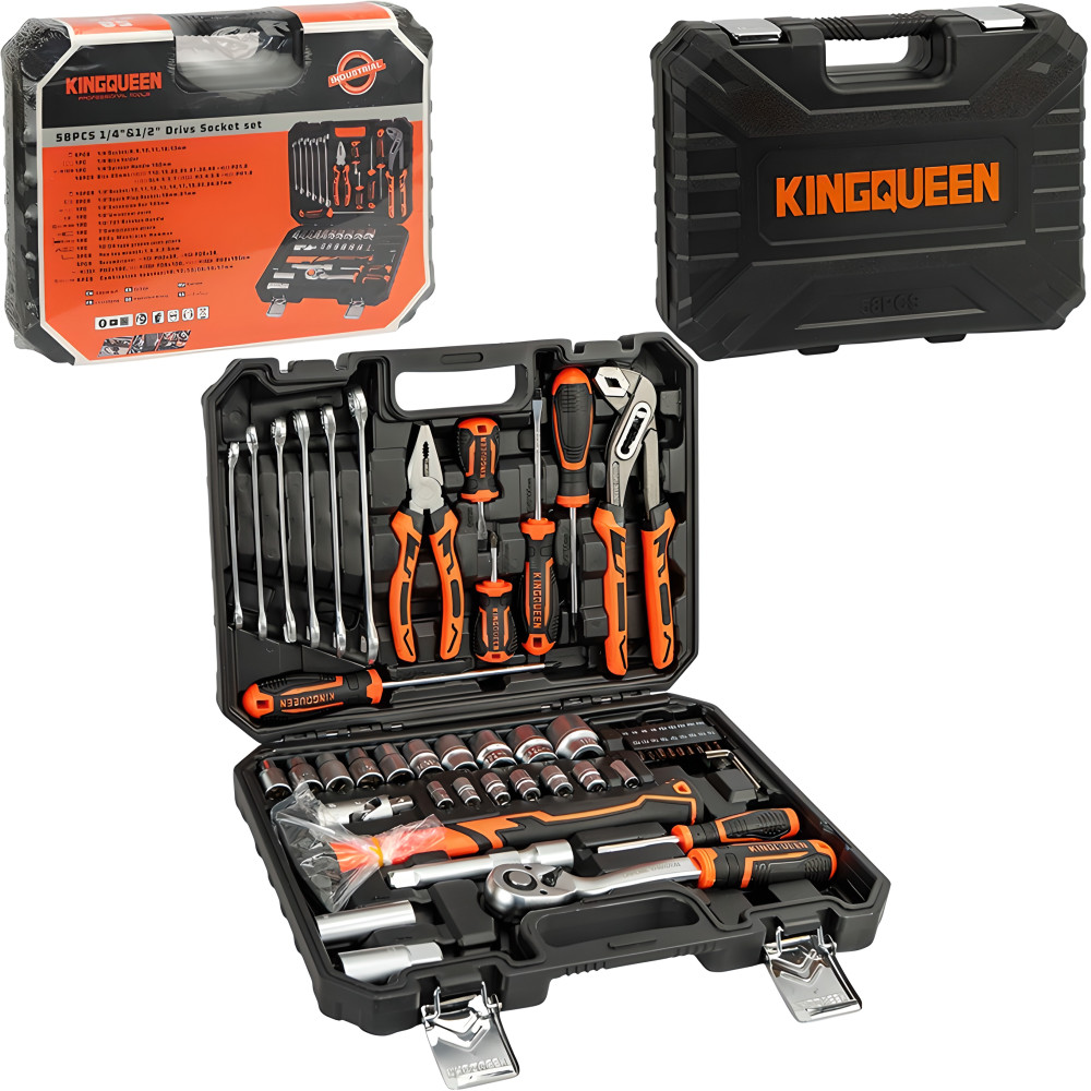 Набір інструментів 58 предметів у кейсі, універсальний