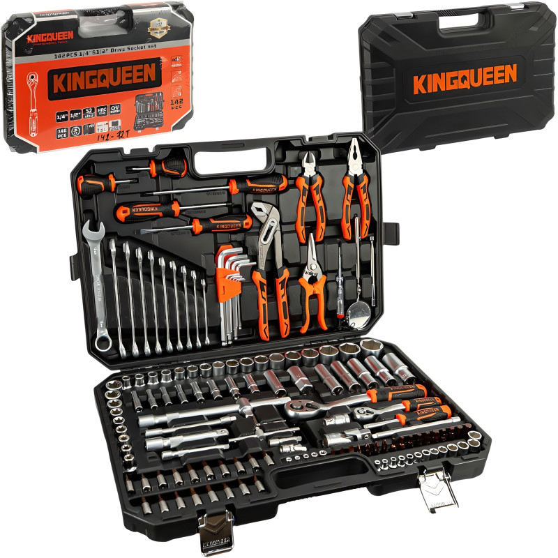 Набор инструментов 142 предмета в кейсе, универсальный