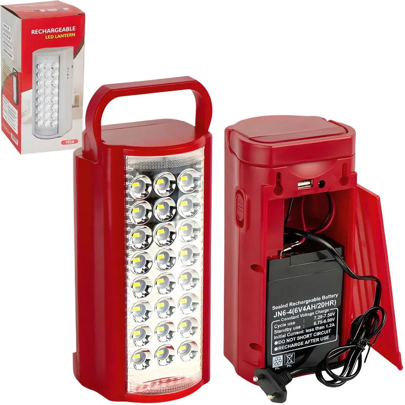 Ліхтар акумуляторний 24 LED 20×9,5×8,5 см складною ручкою