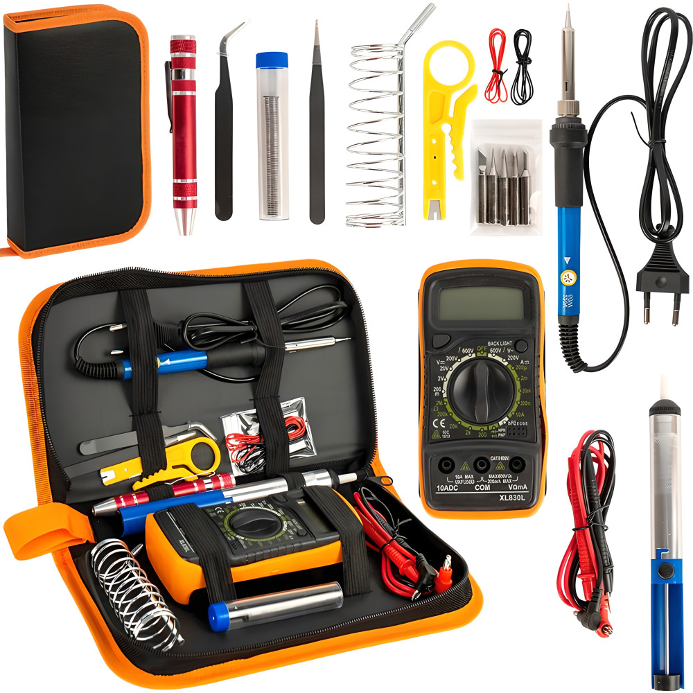 Набір для паяння з мультиметром 32 предмета в чохлі