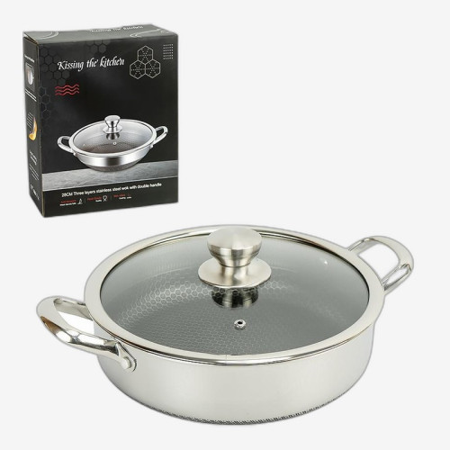 Сковорода-сотейник из нержавеющей стали 