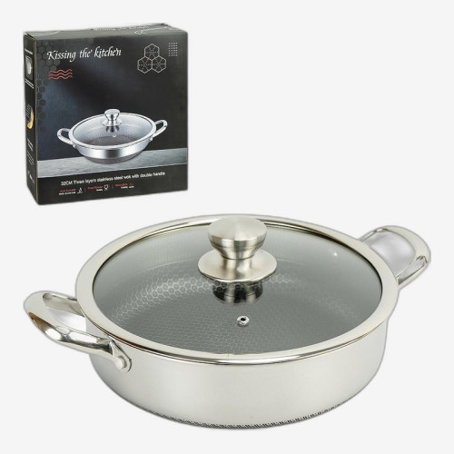 Сковорода-сотейник из нержавеющей стали 