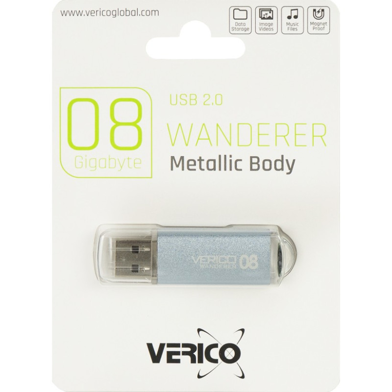 Флешка Verico USB 8GB Wanderer SkyBlue компактна