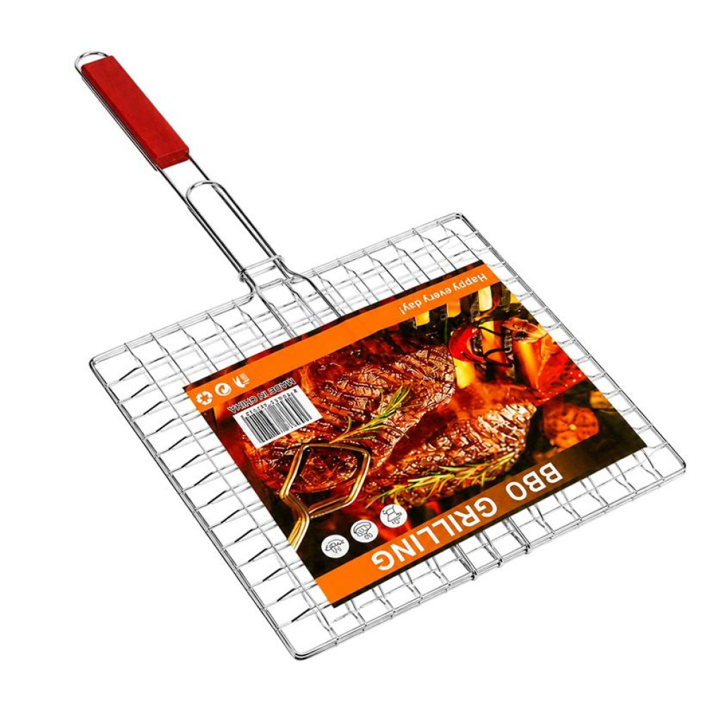 Решітка-гриль для барбекю 30×30 см з ручкою та фіксатором