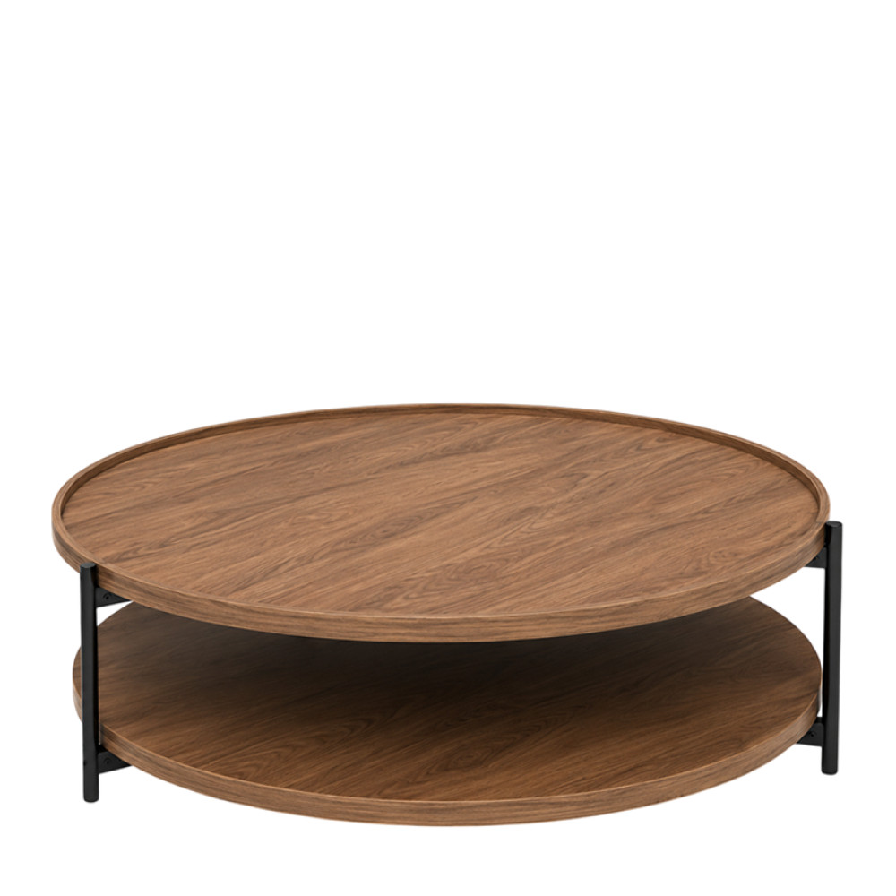 Стіл журнальний круглий з поличкою 80×80×50 см