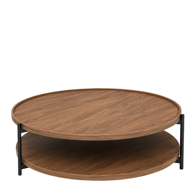 Стіл журнальний круглий з поличкою 80×80×50 см