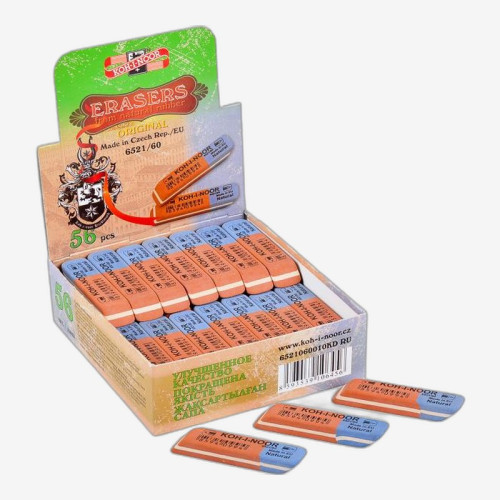 Двоколірна гумка Koh-i-noor червоно-синя 6521/60