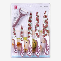 Набор ножей из нержавеющей стали 5шт с овощечисткой на блистере