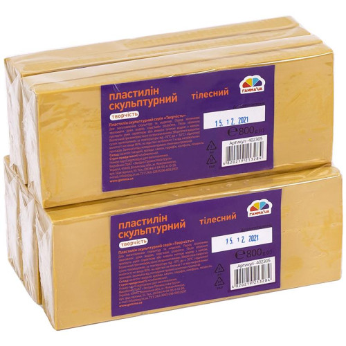 Скульптурний пластилін «Гамма» Творчість 800 г, тілесний