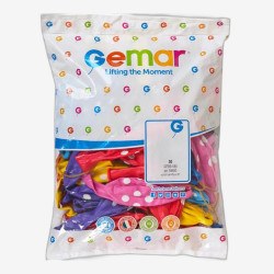 Шарики Панч-бол 18 пастель микс с рисунком горох