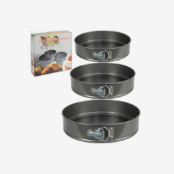 Набір роз'ємних металевих форм для випічки 3 шт D24/26/28 см Х3-142