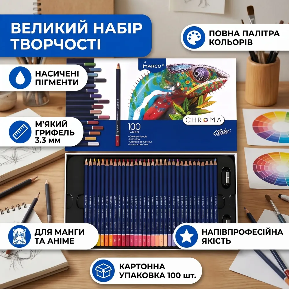 Олівці Marco Chroma 100 шт