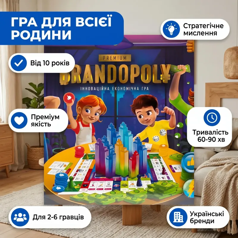 Игра настольная развлекательная Брендополия премиум-версия