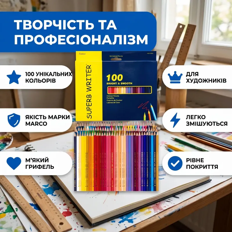 Карандаши цветные MARCO 4100 100 шт