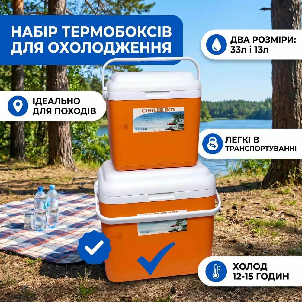 Набір термобоксів 2 шт 33л/13л для охолодження