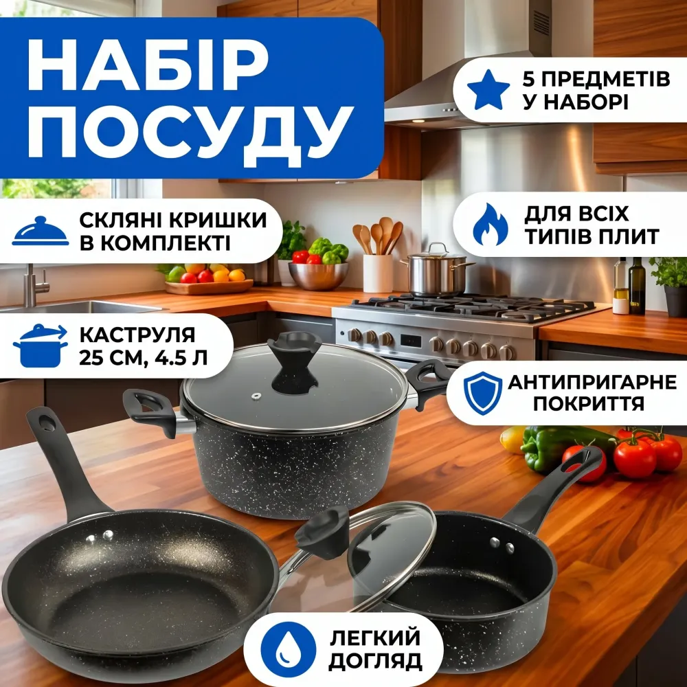 Набор кухонной посуды с антипригарным покрытием