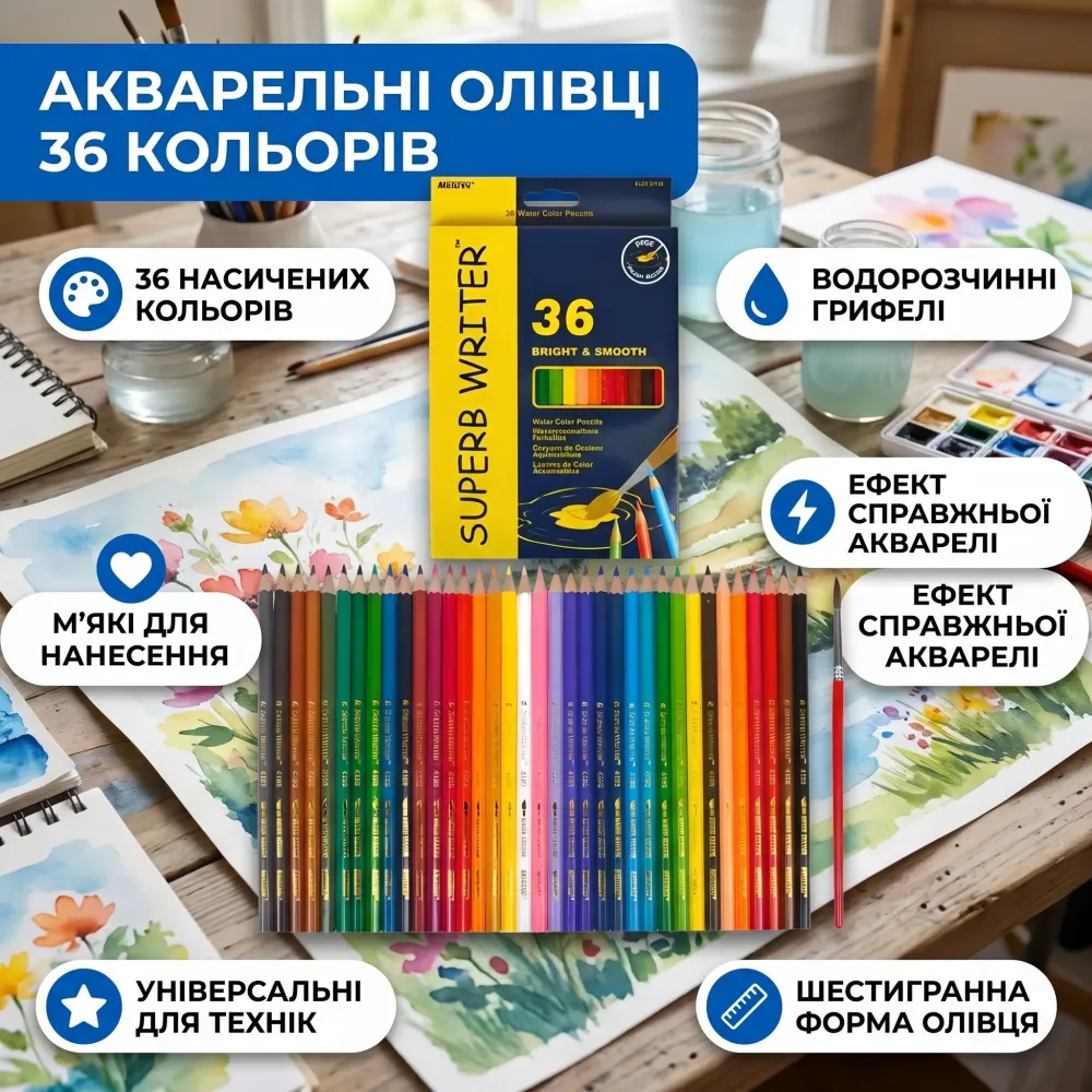Карандаши акварельные Marco Superb Writer 36 шт