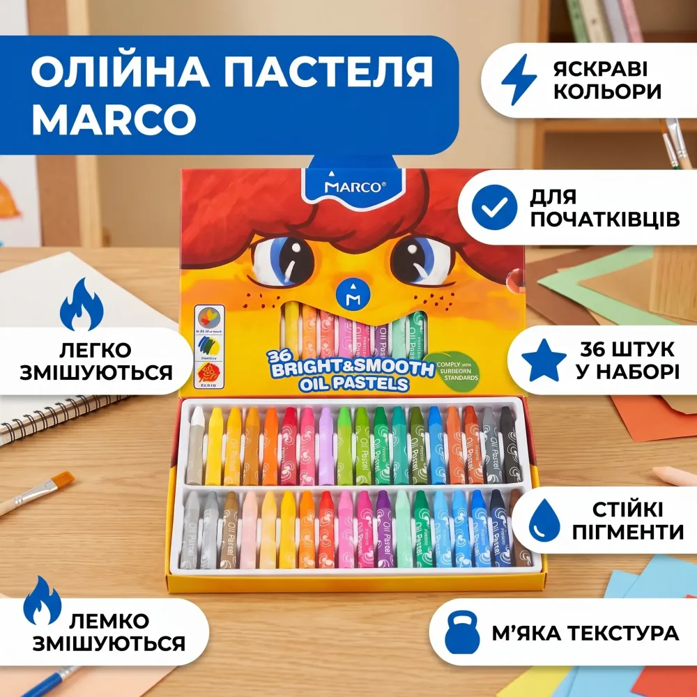 Пастель масляная MARCO 36 цветов (1100/ОР-36СВ)